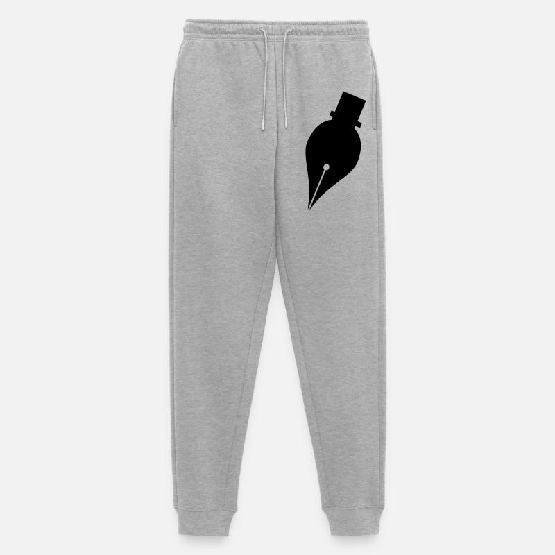 Schreibstift oder Tintenstift-Logo für Schreiber - Männer Premium Bio Jogginghose - Grau meliert