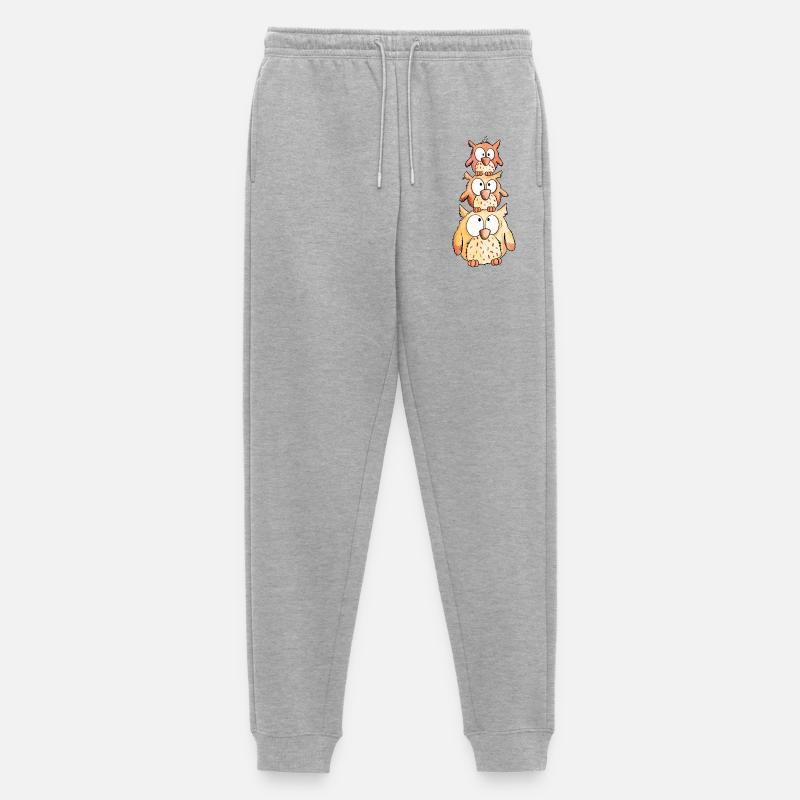 Drei Kleine Eulen - Männer Premium Bio Jogginghose - Grau meliert