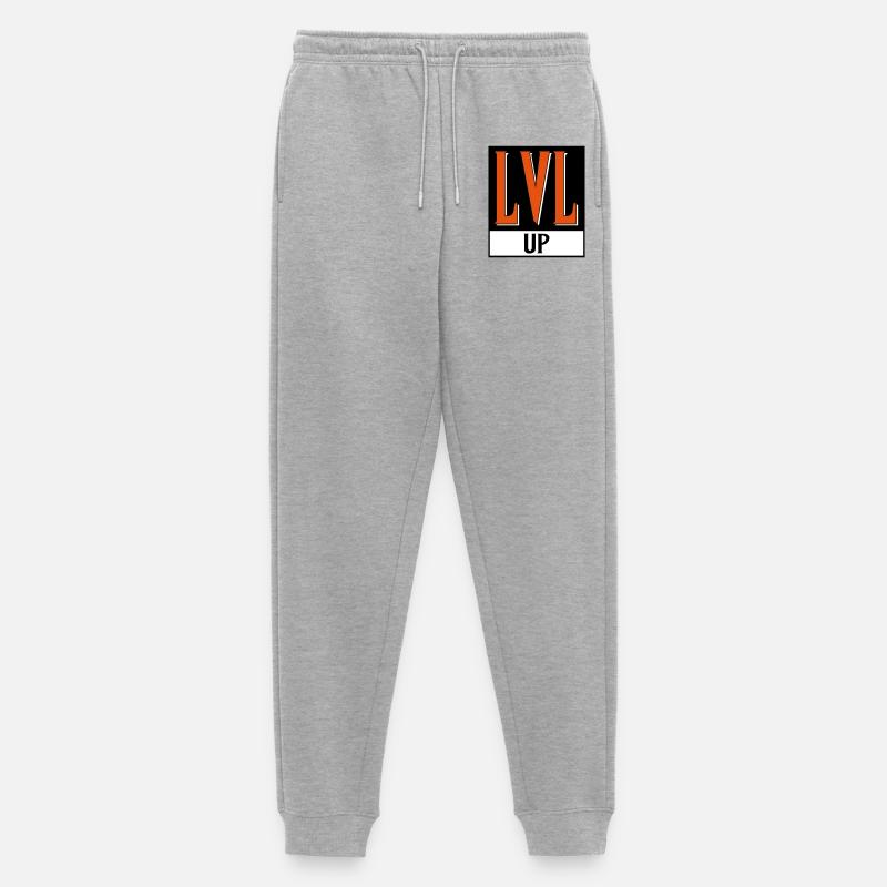 level up nerd cod - Männer Premium Bio Jogginghose - Grau meliert