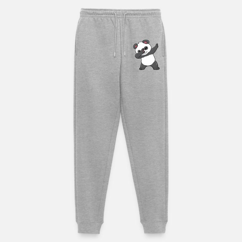 Lustiger Panda - Männer Premium Bio Jogginghose - Grau meliert