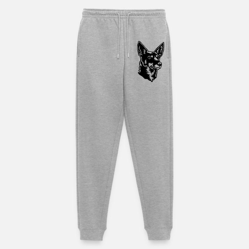 Australian Kelpie Kopf - Männer Premium Bio Jogginghose - Grau meliert