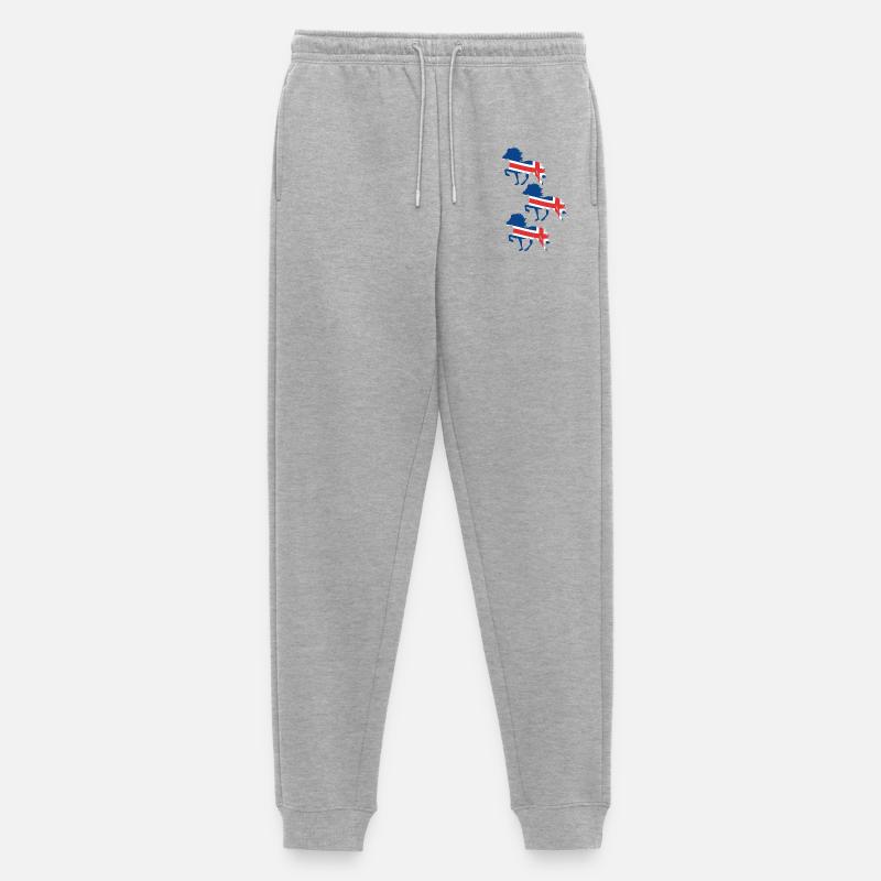 Islandpferd Flagge - Männer Premium Bio Jogginghose - Grau meliert