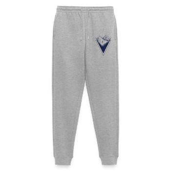 Moonlit Peaks Triangle - Men's Premium Organic Joggers - heather grey - Front - Thijin (182cm)