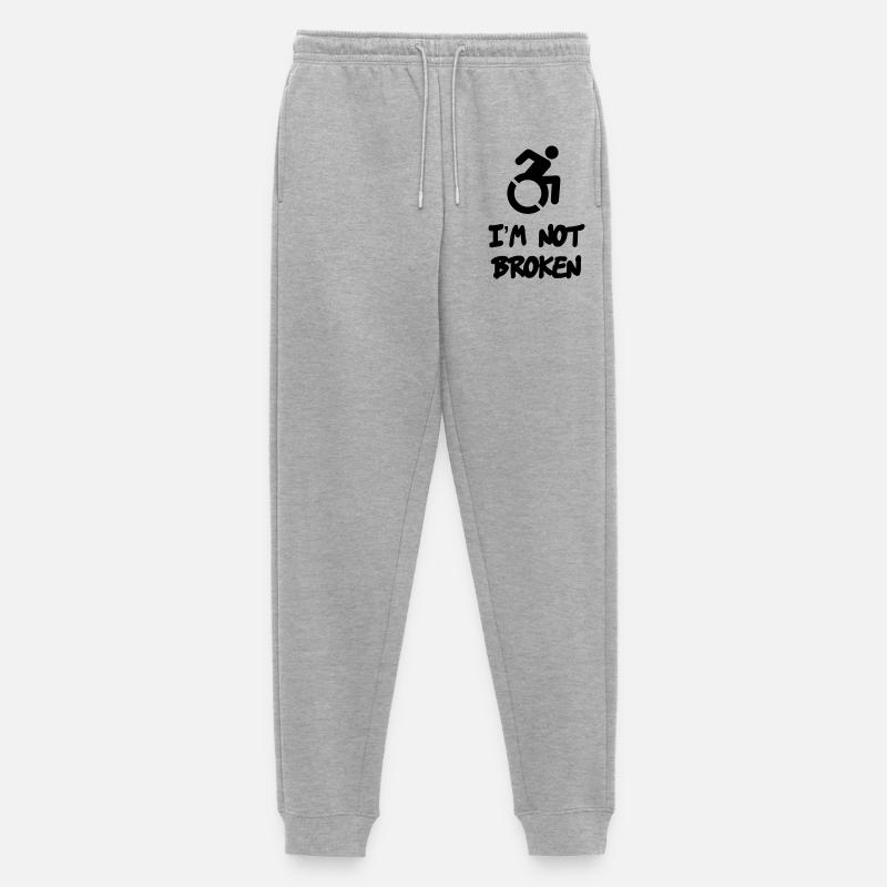 Ein Rollstuhlfahrer ist nicht kaputt * - Männer Premium Bio Jogginghose - Grau meliert