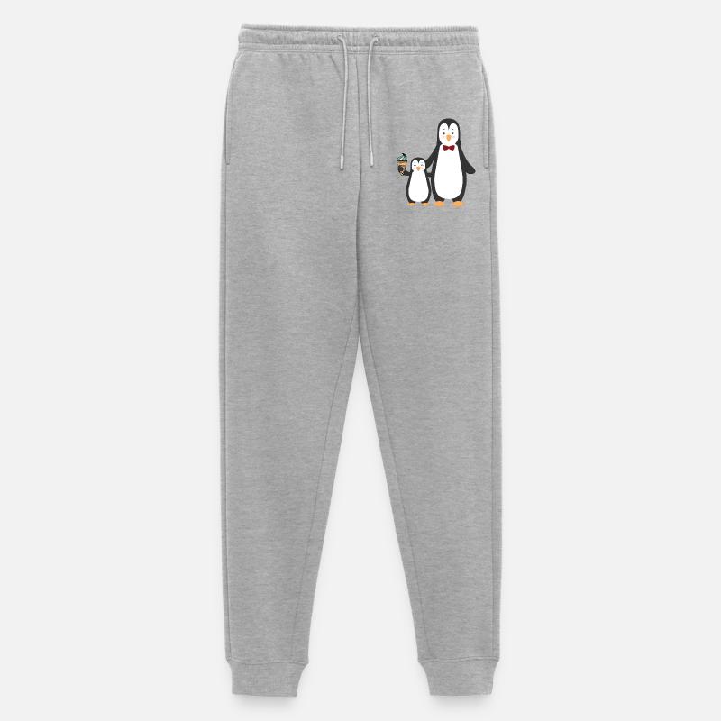 Pinguin Pinguine mit Eis - Männer Premium Bio Jogginghose - Grau meliert