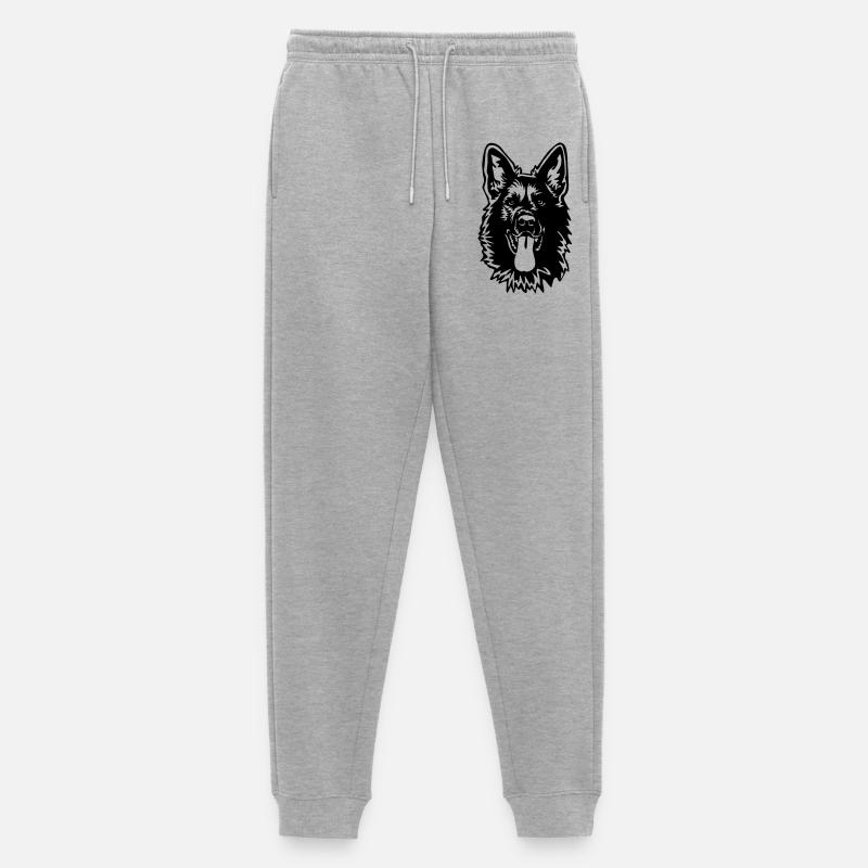 Deutscher Schäferhund Kopf - Männer Premium Bio Jogginghose - Grau meliert