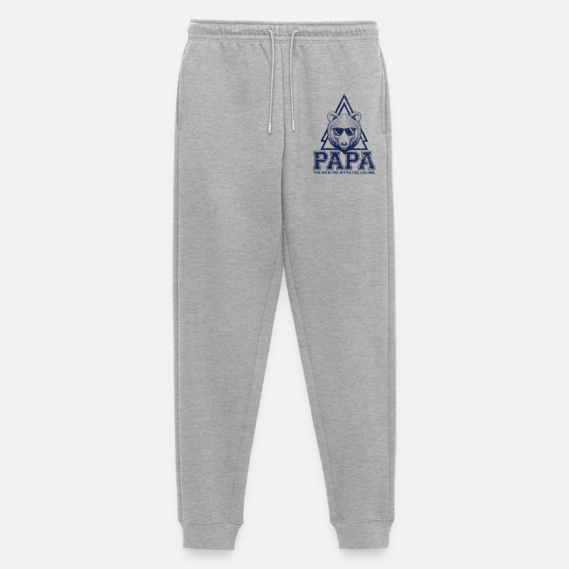Papa Bear Triangle Logo - Men's Premium Organic Joggers - heather grey