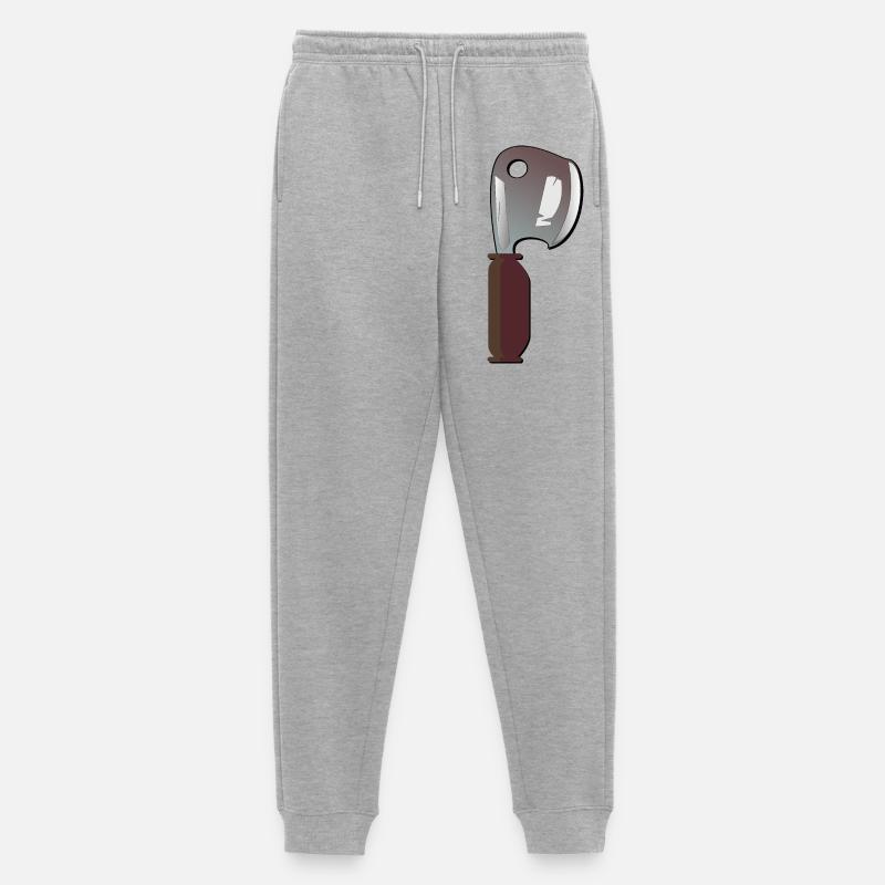 Hackbeil KÜCHENMESSER KÜCHE KOCHEN - Männer Premium Bio Jogginghose - Grau meliert
