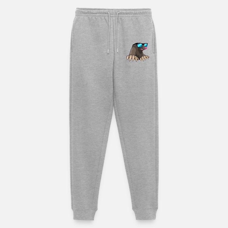 Maulwurf mit Sonnenbrille - Männer Premium Bio Jogginghose - Grau meliert