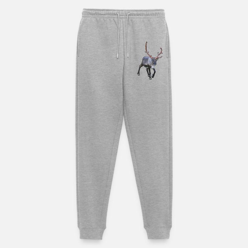 Rentier - Männer Premium Bio Jogginghose - Grau meliert