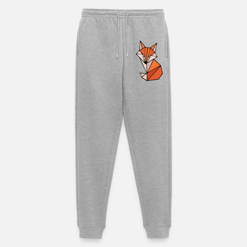 Fuchs Polygon Geometry Abstract Art Creative - Men's Premium Organic Joggers - heather grey