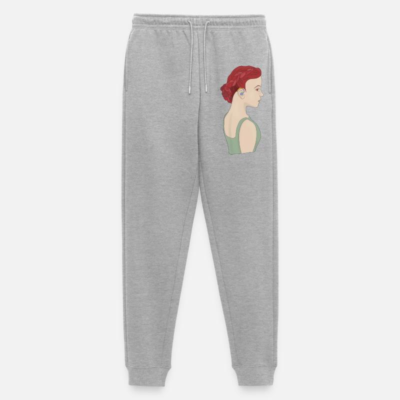 Mädchen mit einem Hörgerät - Männer Premium Bio Jogginghose - Grau meliert