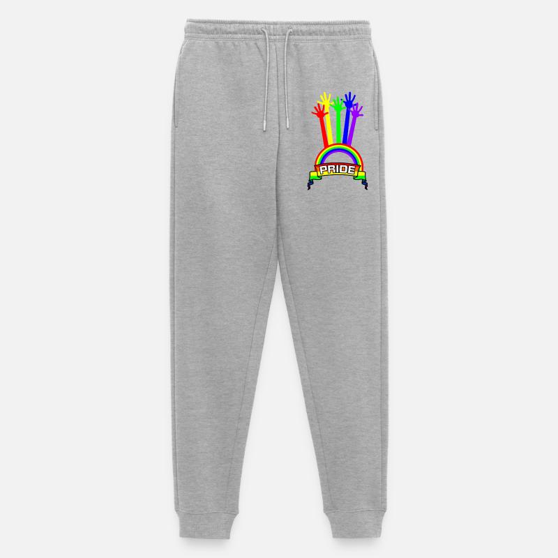 Pride Hände Regenbogen - Männer Premium Bio Jogginghose - Grau meliert