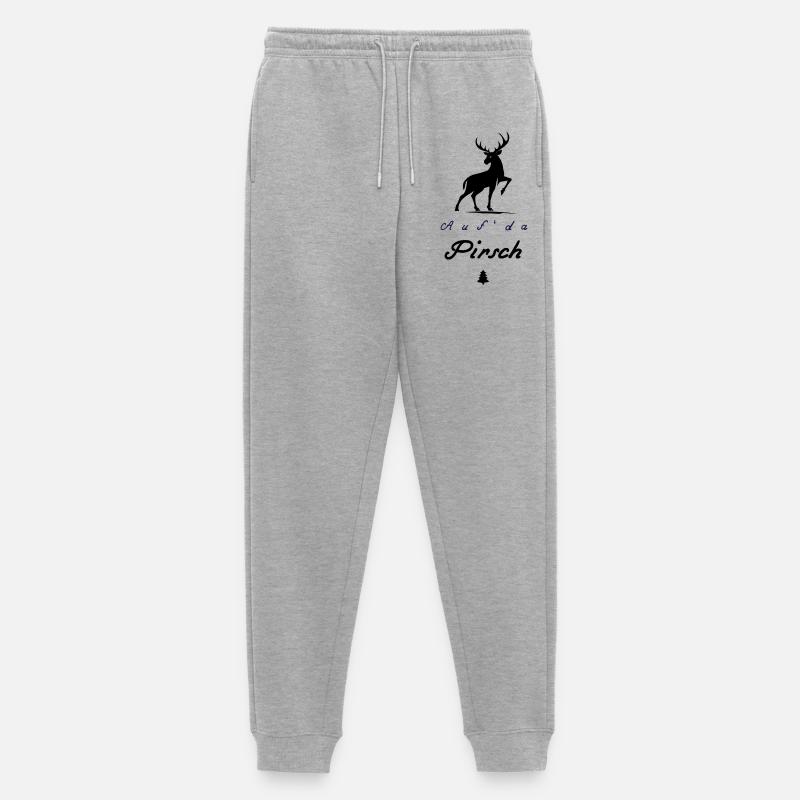 Auf da Pirsch Hirsch  - Männer Premium Bio Jogginghose - Grau meliert