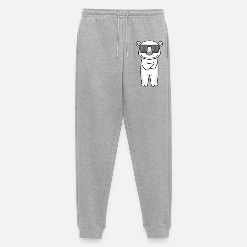 cooler Eisbär mit Sonnenbrille - Männer Premium Bio Jogginghose - Grau meliert