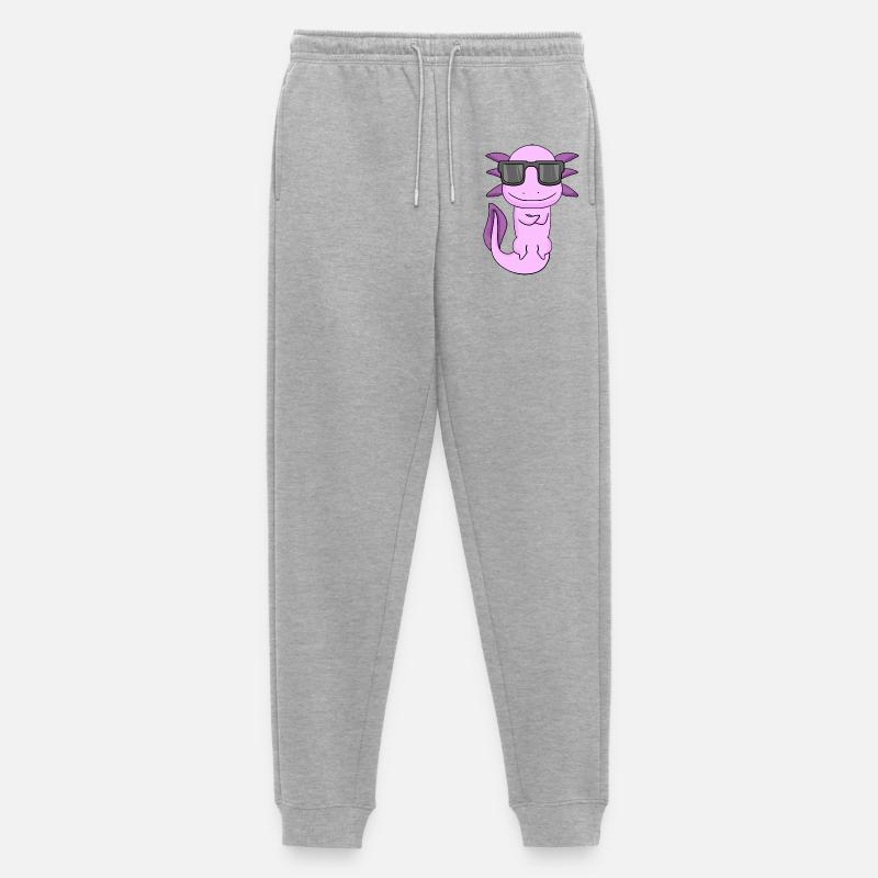 Axolotl mit Sonnenbrille - Männer Premium Bio Jogginghose - Grau meliert