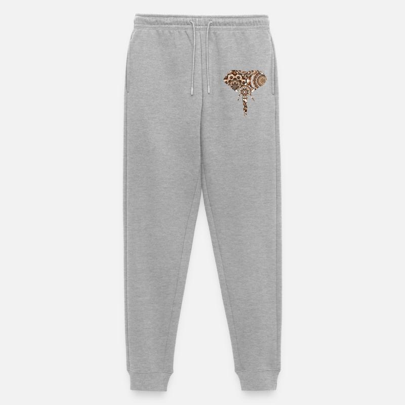 Elefantenmuster - Männer Premium Bio Jogginghose - Grau meliert