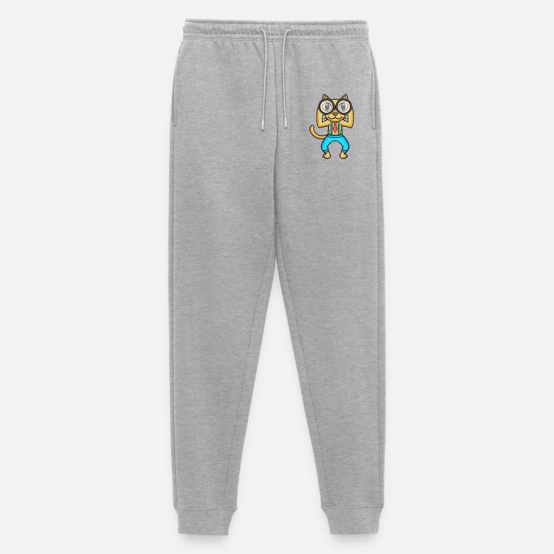 Teleskop Astronomie Astronom Katze - Männer Premium Bio Jogginghose - Grau meliert