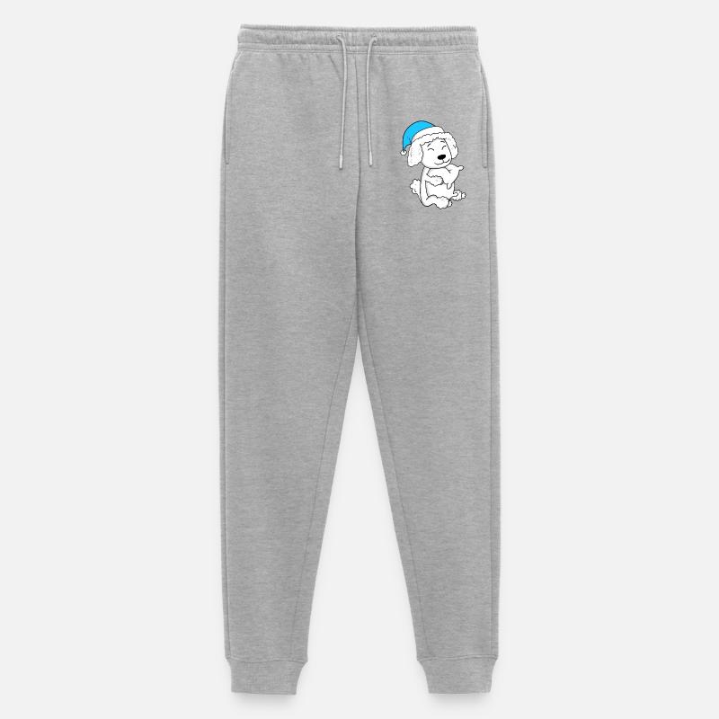 Hund Hunderasse Pudel - Männer Premium Bio Jogginghose - Grau meliert