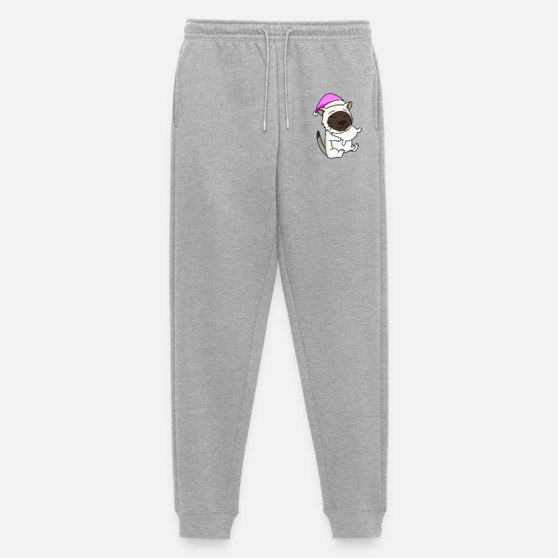 Katze Katzenrasse Birma - Männer Premium Bio Jogginghose - Grau meliert