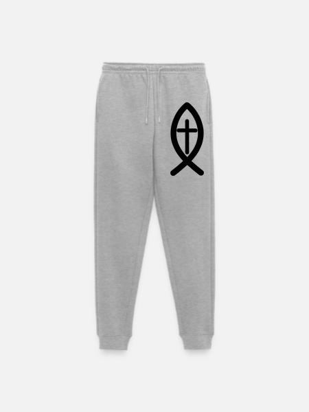 Jesus symbol - Men's Premium Organic Joggers - heather grey