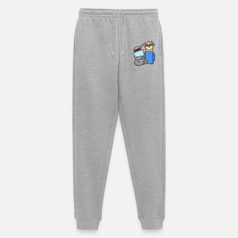Faultier Faultiere Schlafen Kaffee - Männer Premium Bio Jogginghose - Grau meliert