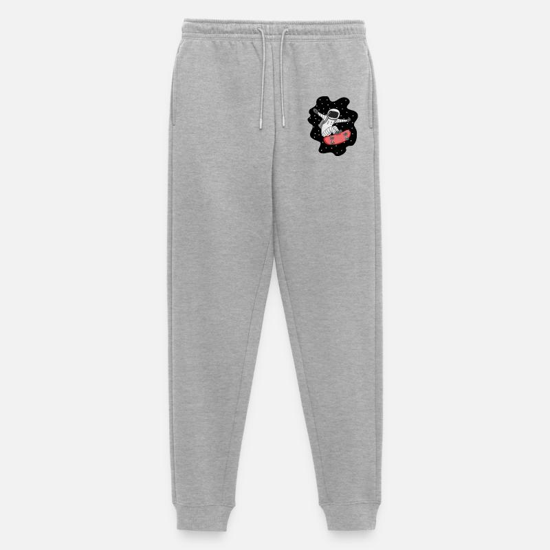 Astronaute avec skateboard dans l’espace - Pantalon de jogging Premium bio Homme - gris chiné