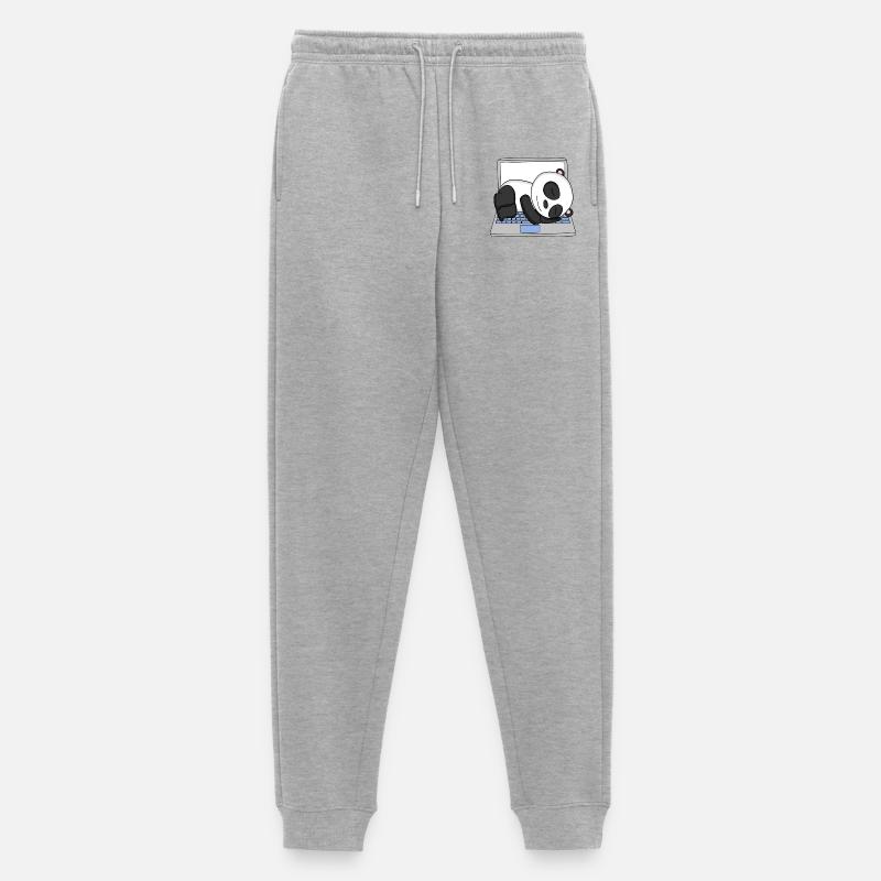 Panda - Männer Premium Bio Jogginghose - Grau meliert