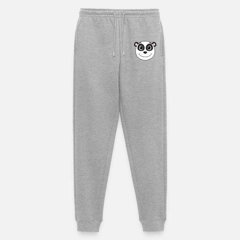 Panda Kopf Bär Niedlich - Männer Premium Bio Jogginghose - Grau meliert
