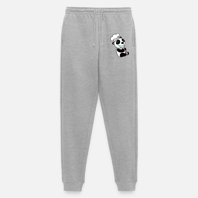Panda Koch Niedlich - Männer Premium Bio Jogginghose - Grau meliert