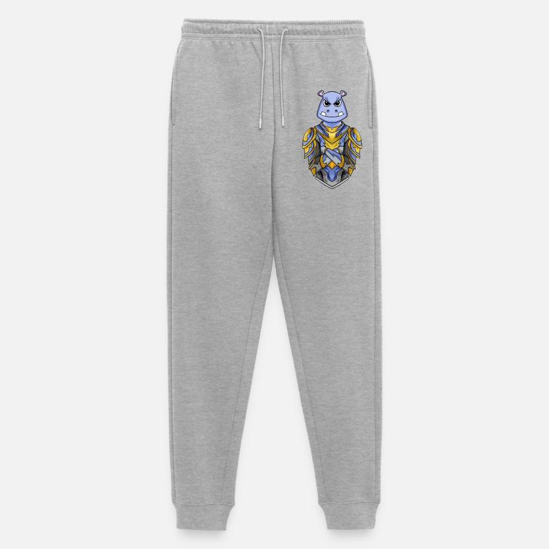 Ritter Nilpferd cool - Männer Premium Bio Jogginghose - Grau meliert