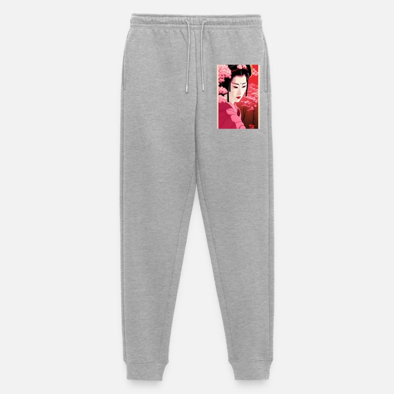 Geisha 6 - Männer Premium Bio Jogginghose - Grau meliert
