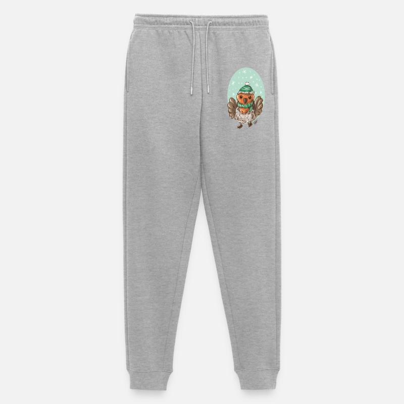 Rotkelchen mit Mütze - Männer Premium Bio Jogginghose - Grau meliert