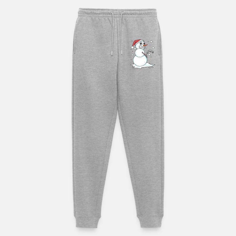 Schneemann lustig - Männer Premium Bio Jogginghose - Grau meliert