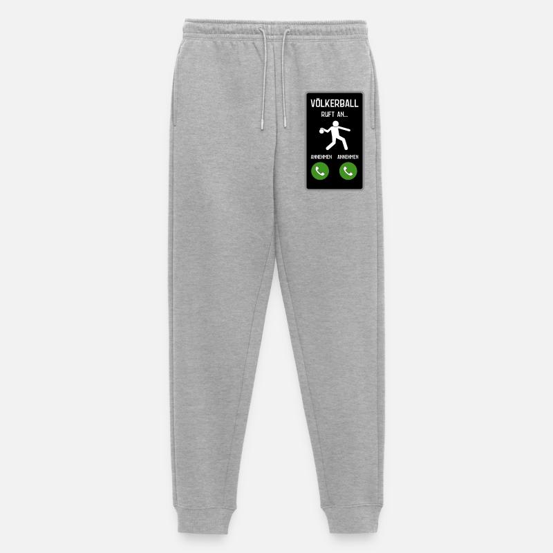 Völkerball ruft an - Männer Premium Bio Jogginghose - Grau meliert