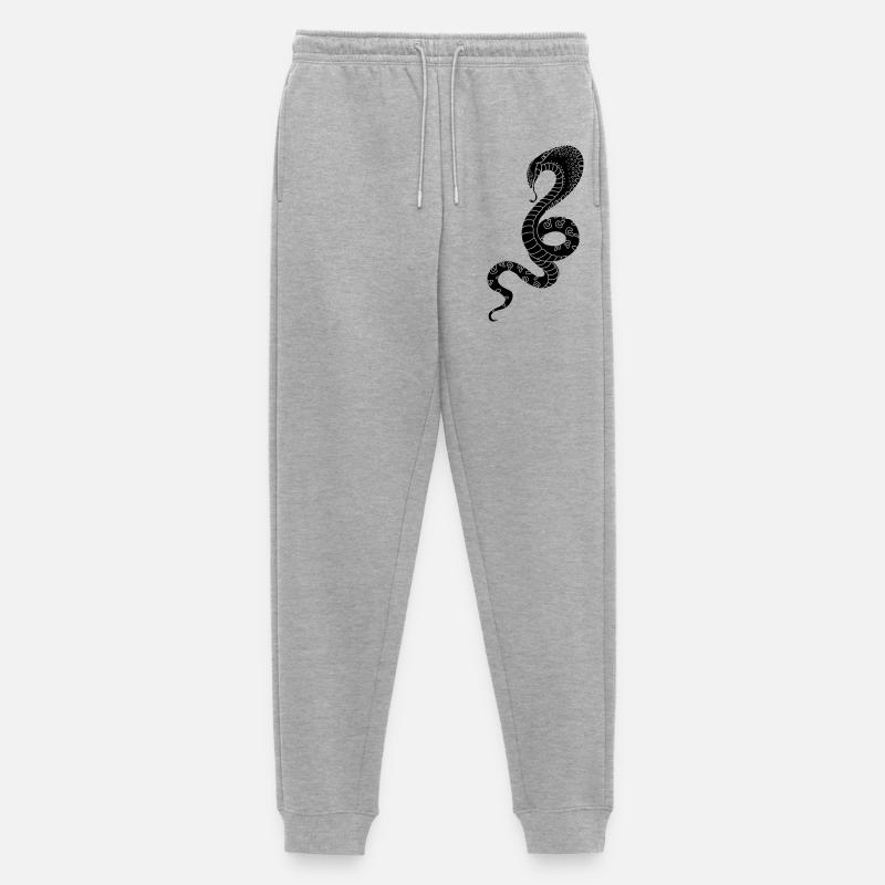 Schlange - Männer Premium Bio Jogginghose - Grau meliert