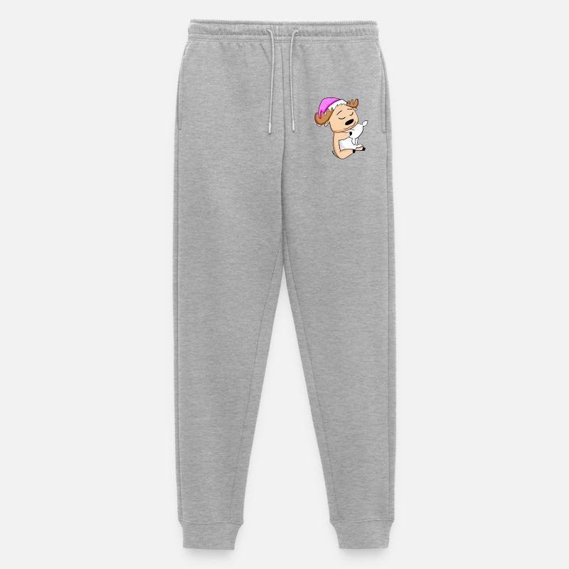 Elch - Männer Premium Bio Jogginghose - Grau meliert