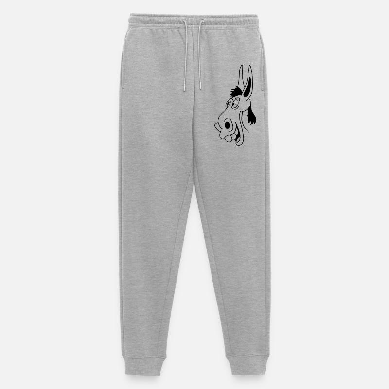 Schwarzer Esel - Männer Premium Bio Jogginghose - Grau meliert