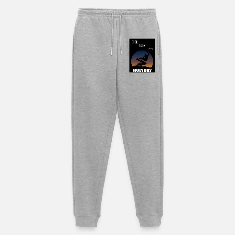 Ich werde im Urlaub sein - Männer Premium Bio Jogginghose - Grau meliert