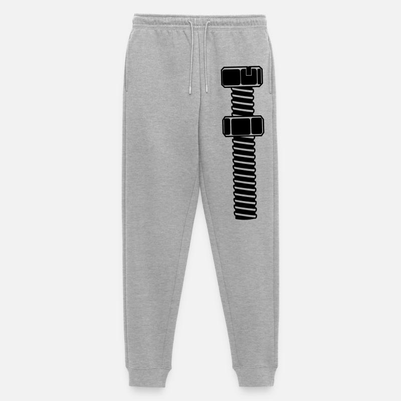 Schraube und Mutter - Männer Premium Bio Jogginghose - Grau meliert