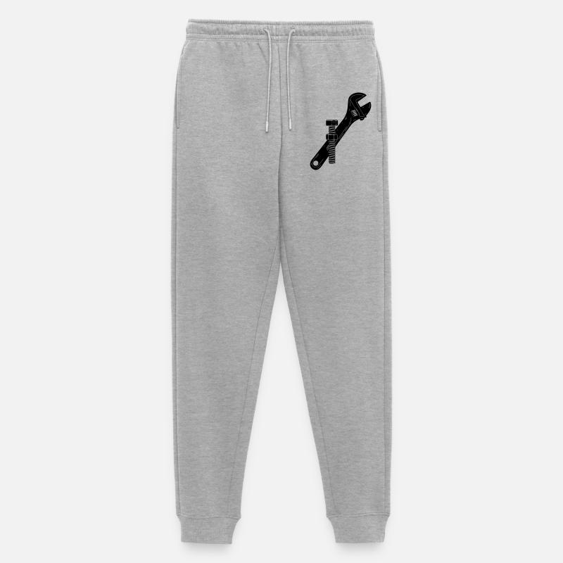 Baco Schlüsselmutter und Schraube - Männer Premium Bio Jogginghose - Grau meliert