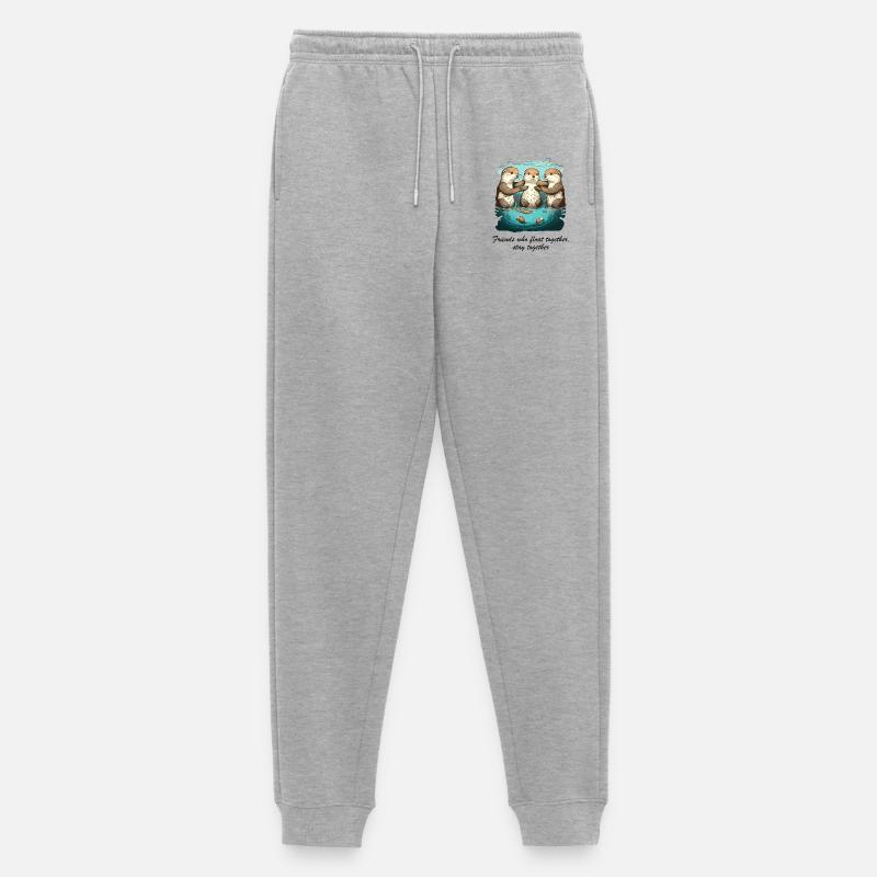 Friends who float together stay together - Männer Premium Bio Jogginghose - Grau meliert