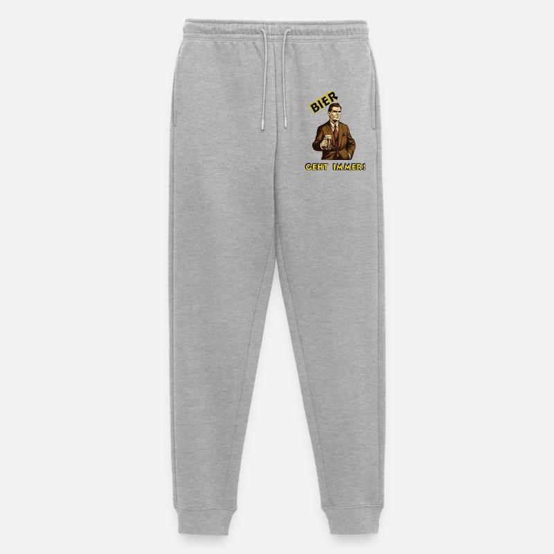 Bier - geht immer! - Männer Premium Bio Jogginghose - Grau meliert