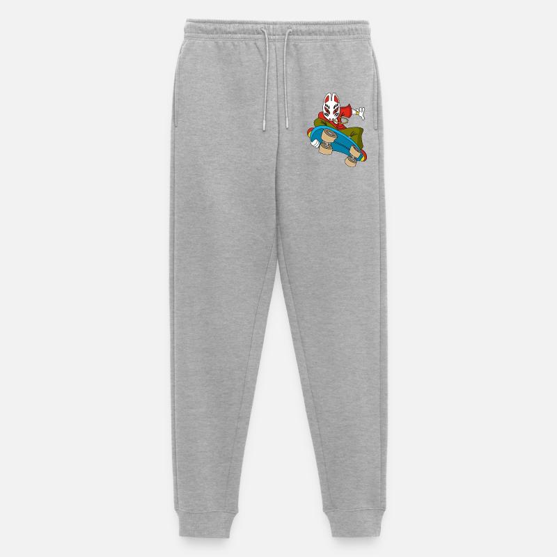 Fox Kitsune Skateboarding - Männer Premium Bio Jogginghose - Grau meliert