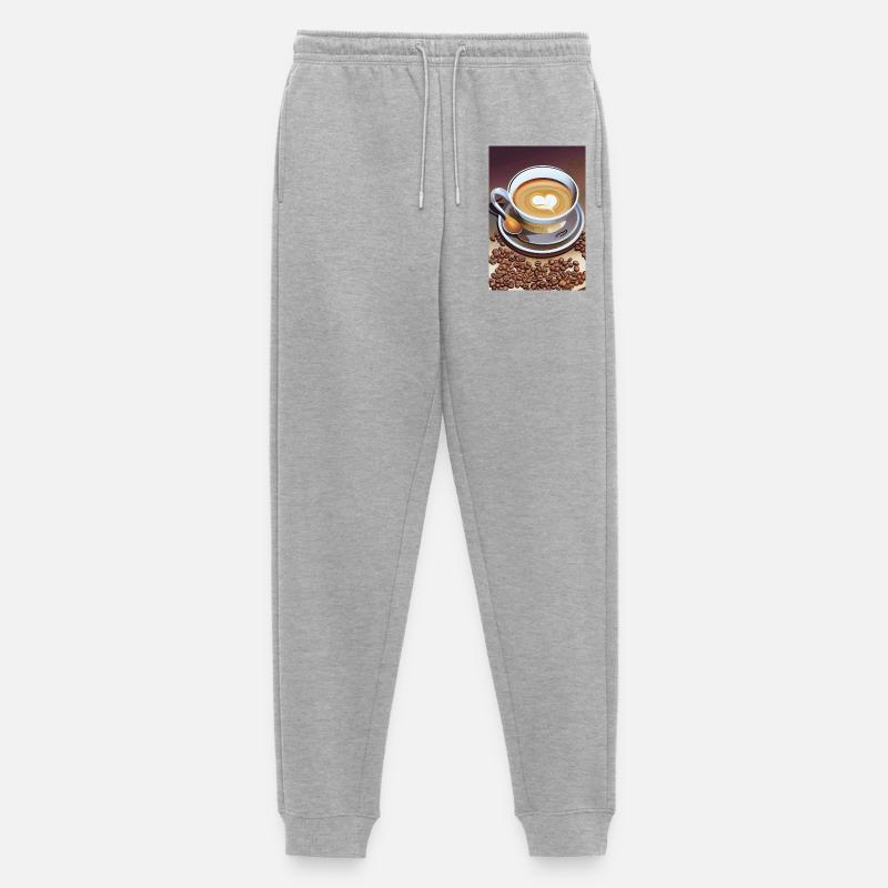 Kaffee, Kaffeebohnen - Männer Premium Bio Jogginghose - Grau meliert