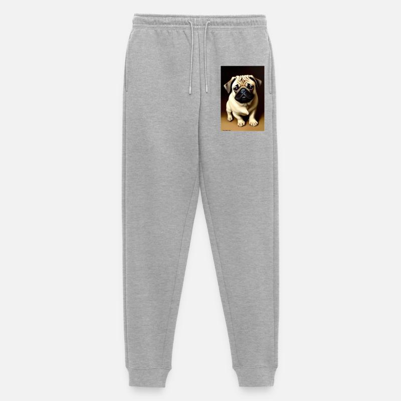 Mops Hund - Männer Premium Bio Jogginghose - Grau meliert