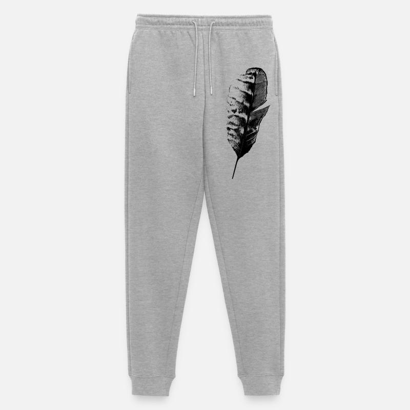 Feder Schreibfeder - Männer Premium Bio Jogginghose - Grau meliert
