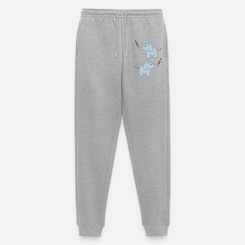 elefanten doppelt - Männer Premium Bio Jogginghose - Grau meliert