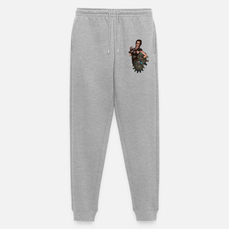 Die Dame des Steampunk - Männer Premium Bio Jogginghose - Grau meliert