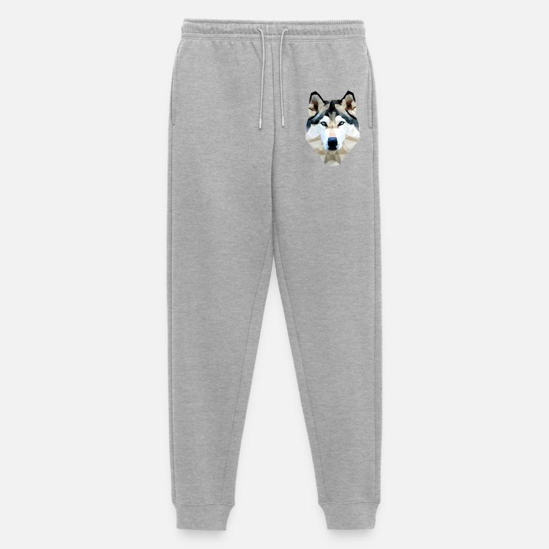 Husky Hund Polygon - Männer Premium Bio Jogginghose - Grau meliert